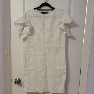 Lauren Ralph Lauren Cream Textured Mini Dress